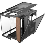 Antec c8 curve wood midi tower behuizing (zwart houtkleur | 2x usb-a | 1x usb-c | tempered glass)