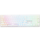 Ducky zero 6108 pure white rgb mechanisch gaming toetsenbord (wit, us lay-out (qwerty), cherry mx2a blue, 100%, rgb leds, double-shot pbt, hot swap, 2.4ghz | bluetooth | usb-c)