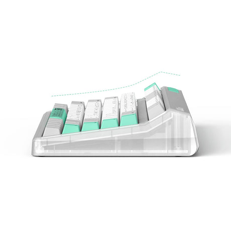 Iqunix og80 wormhole wireless mechanical keyboard (grijs, us lay-out (qwerty), cherry mx brown, 80% (tkl), rgb leds, hot-swappable, pbt, 2.4ghz | bluetooth 5.1 | usb-c)