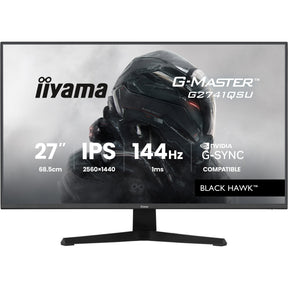 Iiyama g-master black hawk g2741qsu-b1 27 gaming monitor (zwart, 1x displayport, 1x hdmi, 2x usb-a, 144 hz)