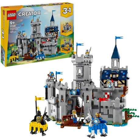 Lego creator 3in1 middeleeuws kasteel met ridders te paard bouwpakket voor kinderen 31168