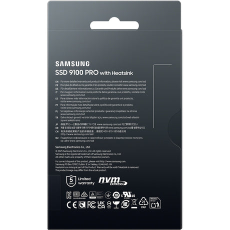 Samsung 9100 pro heatsink 4 tb ssd (mz-vap4t0cw, pcie gen 5.0 x4, nvme 2.0)