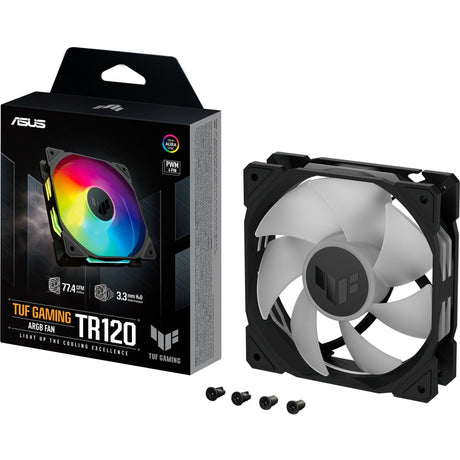 Asus tuf gaming tr120 argb case fan (zwart transparant, 120 x 120 x 28 mm)