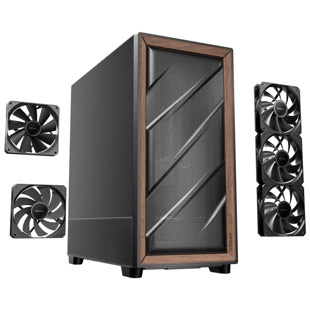 Antec flux se midi tower behuizing (zwart | 2x usb-a | 1x usb-c)