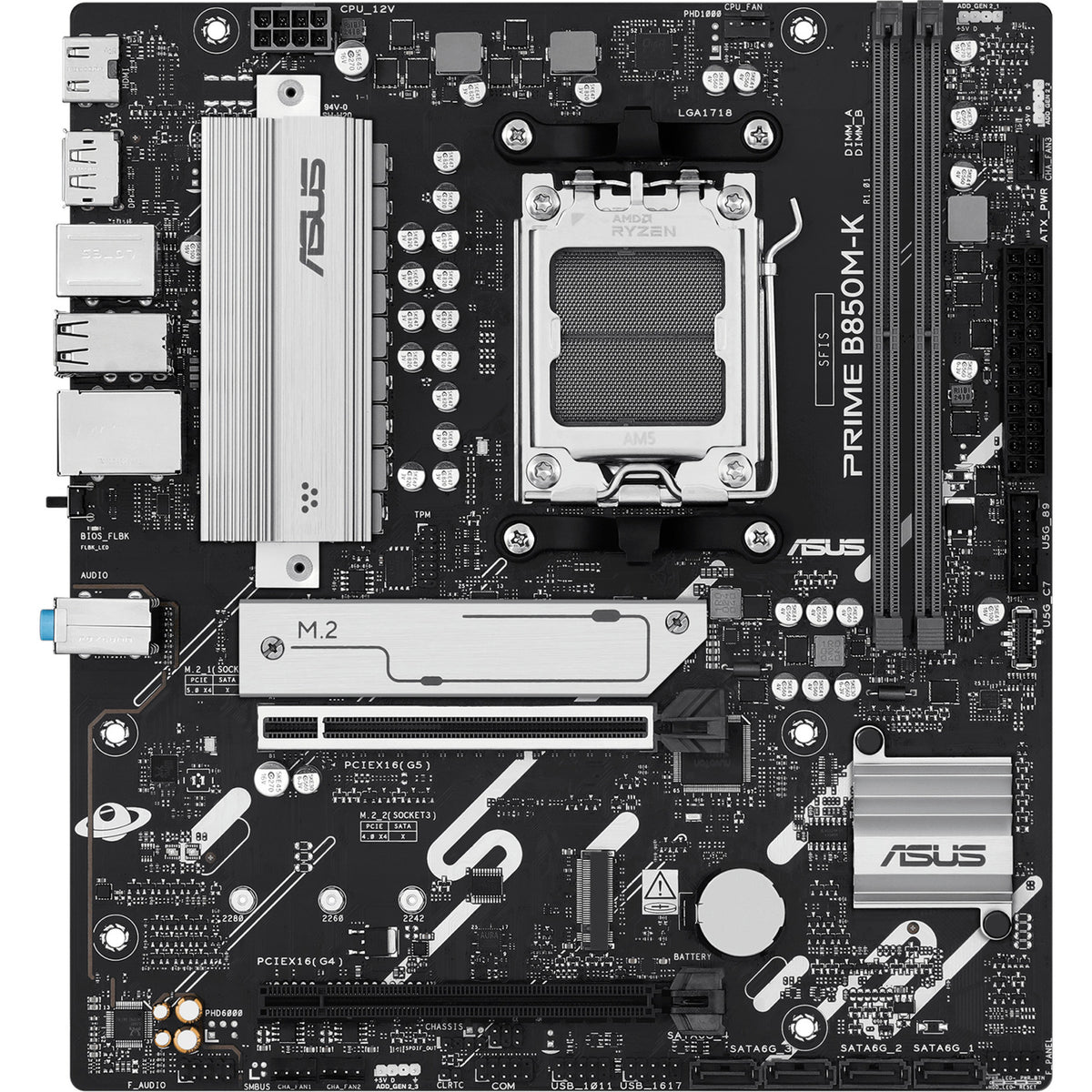 Asus prime b850m-k socket am5 moederbord (2.5gb-lan, sound, µatx)