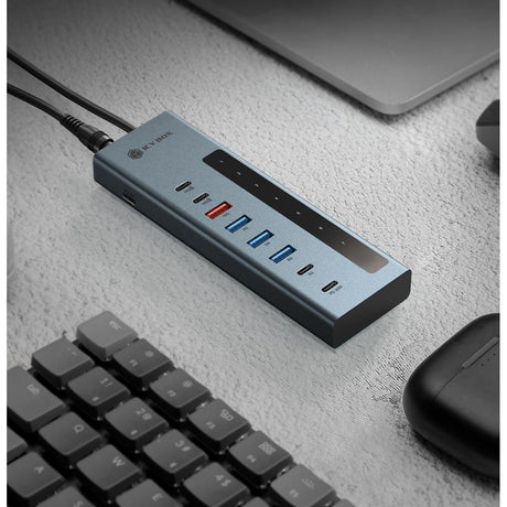 Icy box ib-hub1743-cpd 9-in-1 hub dockingstation (blauw)