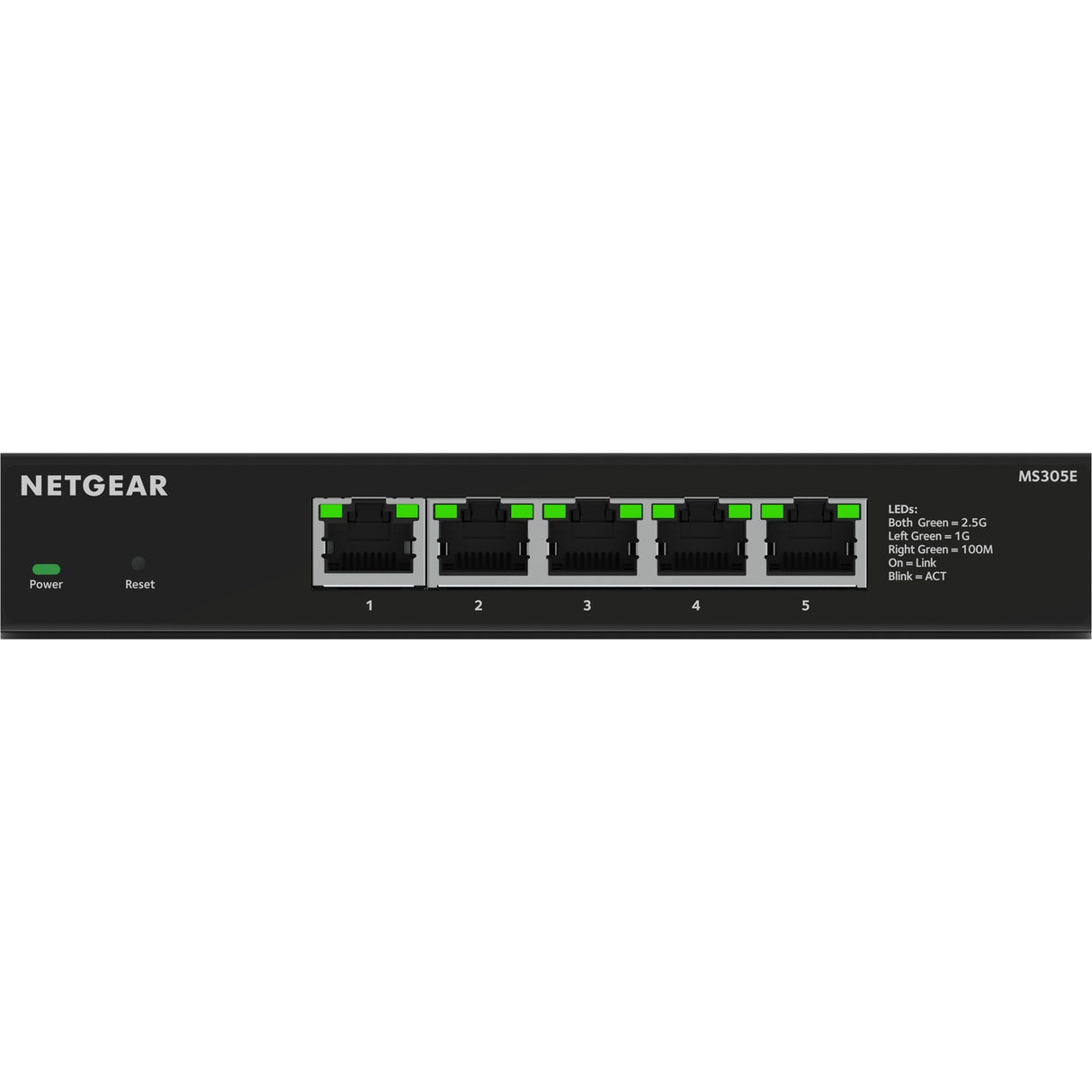 Netgear 5-port 2.5g multi-gigbit ethernet plus switch (ms305e) (zwart, managed)