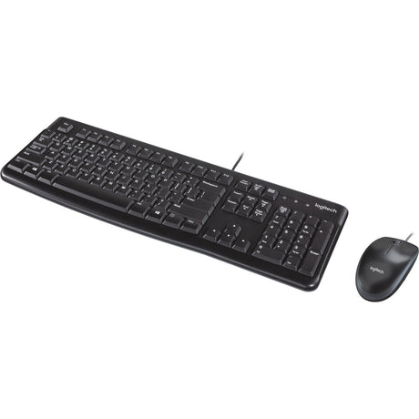 Logitech mk120 desktopset (zwart, eu lay-out (qwerty), rubberdome)