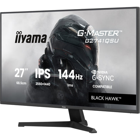 Iiyama g-master black hawk g2741qsu-b1 27 gaming monitor (zwart, hdmi, displayport, 2x usb-a, usb-b, 144 hz)