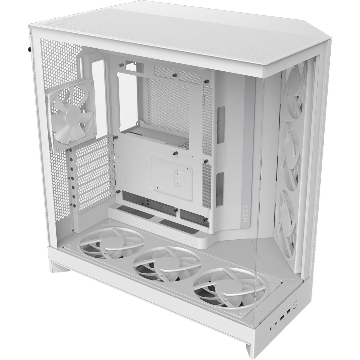 Nzxt h9 flow rgb+ midi tower behuizing (wit (mat) | 2x usb-a | 1x usb-c | rgb | tempered glass)