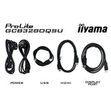 Iiyama g-master red eagle gcb3280qsu-b2 31.5 curved gaming monitor (zwart, 2x hdmi, displayport, 2x usb-a, usb-b, 180 hz)