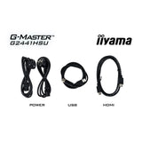 Iiyama g-master black hawk g2441hsu-b1 23.8 gaming monitor (zwart, hdmi, displayport, 2x usb-a, usb-b, 144 hz)