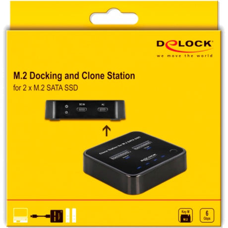 Delock m.2 docking station voor 2x m.2 sata ssd (zwart)