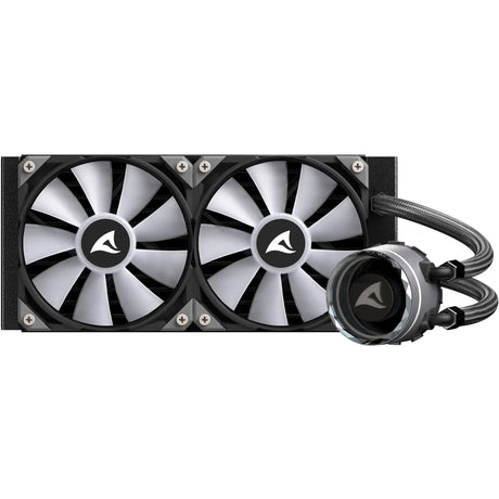 Sharkoon s80 rgb waterkoeling (zwart, 4-pins pwm fan-connector)