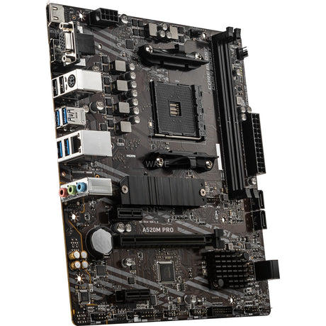 Msi a520m pro socket am4 moederbord (raid, gb-lan, sound, µatx)