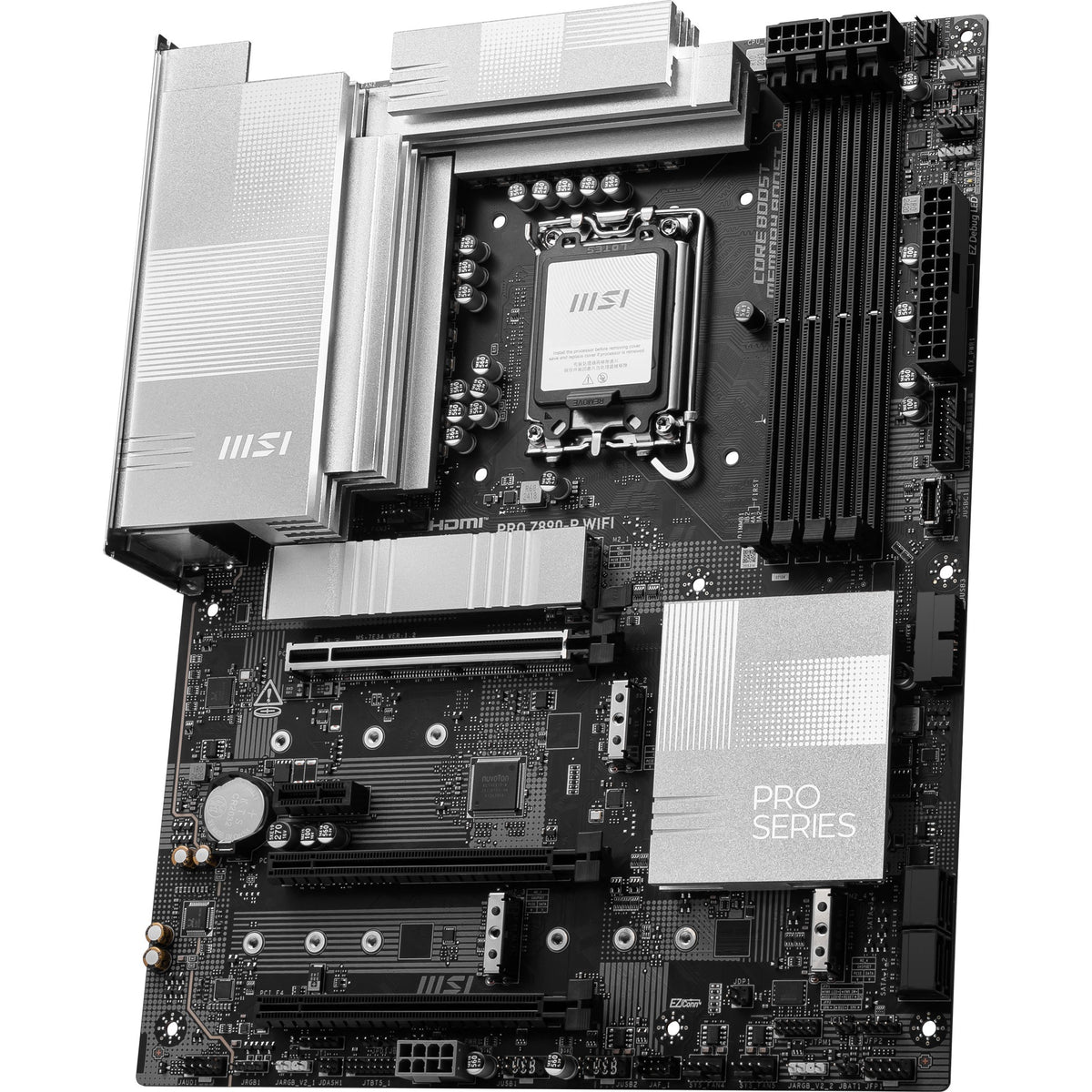Msi pro z890-p wifi socket 1851 moederbord (zwart zilver, raid, 5gb-lan, wi-fi 7, bt, sound, atx)