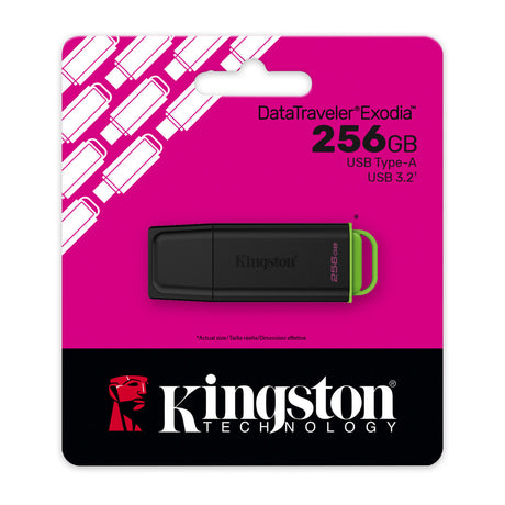 Kingston datatraveler exodia 256 gb usb-stick (zwart groen, usb-a 3.2 gen 1 (5 gbit s))