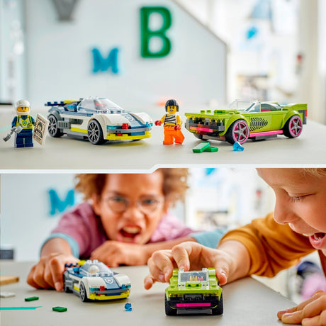 Lego city 60415 politiewagen en snelle autoachtervolging
