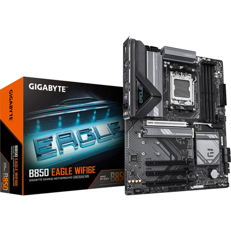 Gigabyte b850 eagle wifi6e socket am5 moederbord (zwart grijs, raid, gb-lan, wi-fi 6e, bt, sound, atx)