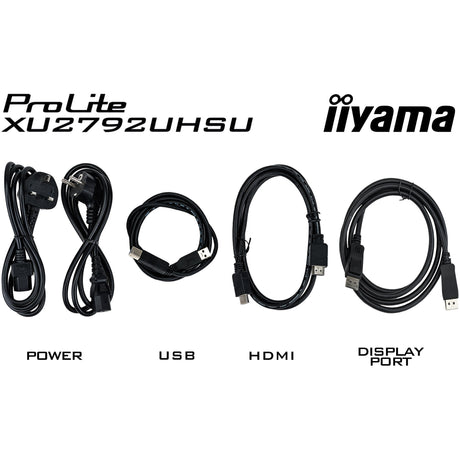 Iiyama prolite xu2792uhsu-b6 27 4k ultra hd monitor (zwart, 1x displayport, 1x hdmi, 1x usb-c, 3x usb-a)