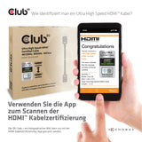 Club 3d gecertificeerde ultra high speed hdmi 2.1 kabel (zwart, 1,5 meter, 8k)