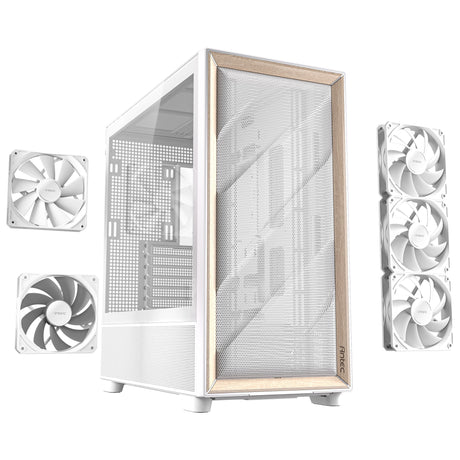 Antec flux midi tower behuizing (wit | 2x usb-a | 1x usb-c | tempered glass)