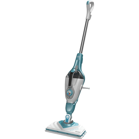 Black+decker bhsm1610dsm 1600w steam-mop met steamitt, deltavoet en 15 accessoires stoomreiniger (wit blauwgrijs)