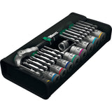 Wera 8100 sb 9 zyklop speed ratelset gereedschapsset (zwart groen, 29-delig, speedratel met draaibare kop)