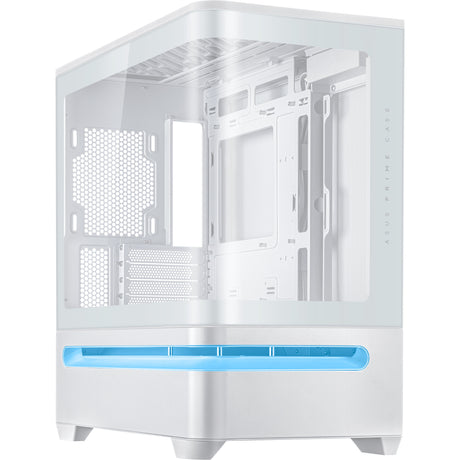 Asus prime ap202 midi tower behuizing (wit | 2x usb-a | 1x usb-c | rgb | tempered glass)
