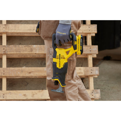 Stanley fatmax v20 18v reciprozaag (geel zwart, koffer, 2 accu's (2.0ah) en oplader (2a) inbegrepen)