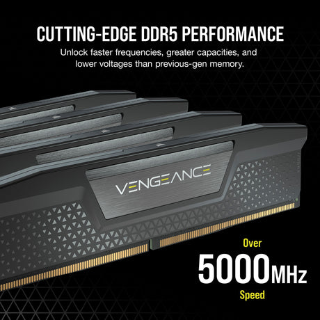 Corsair vengeance 16 gb ddr5-5200 (2x 8 gb) werkgeheugen (zwart, cmk16gx5m2b5200c40, xmp 3.0)