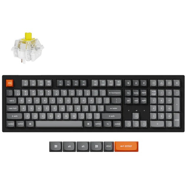 Keychron k10 max-b4 rgb mechanisch toetsenbord (zwart, us lay-out (qwerty), super banana, 100%, rgb leds, osa double-shot pbt, usb-c | 2.4 ghz | bluetooth 5.1)