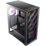 Antec ax85 argb midi tower behuizing (zwart | 2x usb-a | tempered glass)