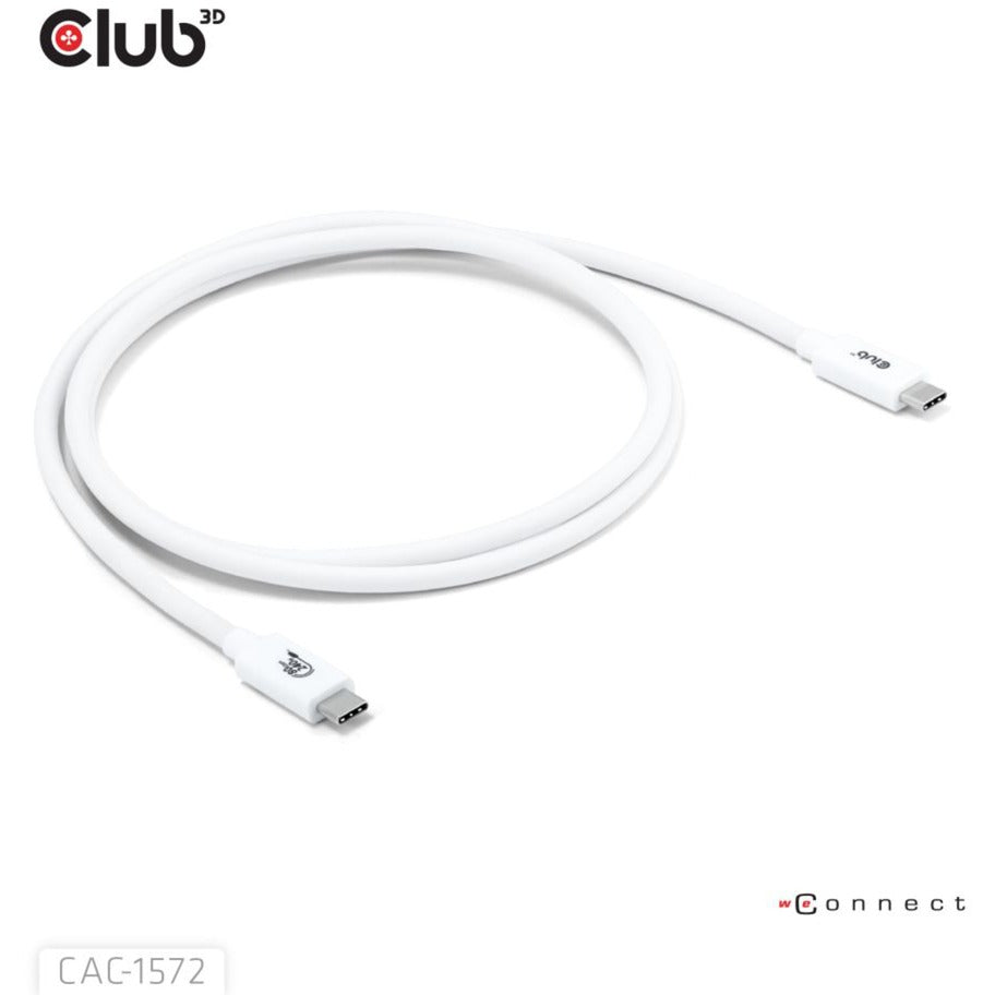 Club 3d gecertificeerde usb-c kabel (wit, 1,2 meter, 240 w)