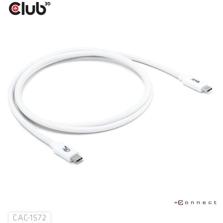 Club 3d gecertificeerde usb-c kabel (wit, 1,2 meter, 240 w)
