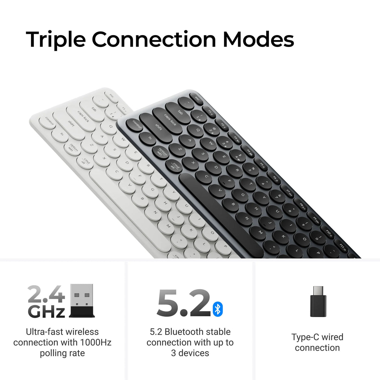 Keychron b4 pro-k1 toetsenbord (grijs, us lay-out (qwerty), scissor switches, 96%, abs keycaps, 2.4 ghz | bluetooth | usb)
