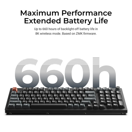 Keychron v5 ultra 8k wireless custom mechanical keyboard (zwart, us lay-out (qwerty), silk pom brown, 96%, rgb, hot swap, 2.4 ghz | bluetooth 5.3 | usb-c)