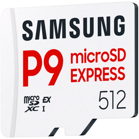 Samsung p9 express 512 gb microsdxc express geheugenkaart (wit, class 3 (u3), uhs-i u3, v30, a1)