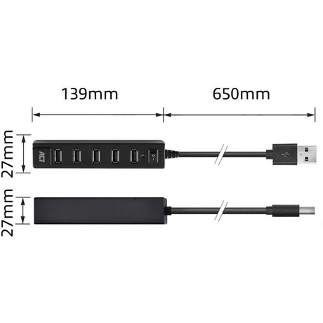 Act connectivity usb hub 7 port met aan- en uit schakelaar usb-hub (zwart)