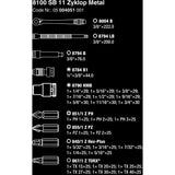 Wera 8100 sb 11 zyklop metalen ratelset, 3 8 gereedschapsset (zwart groen, 29-delig, volledig metalen ratel met vierkantaandrijving)