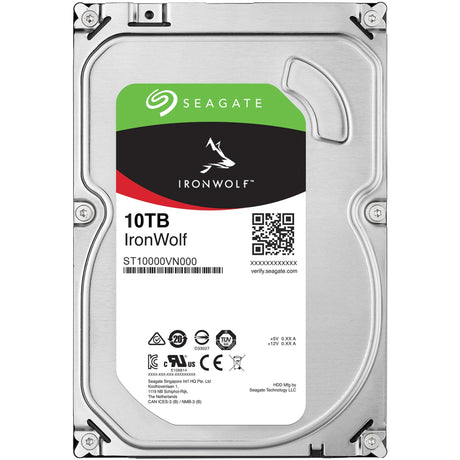 Seagate ironwolf, 10 tb harde schijf (st10000vn000, sata 600, 24 7)