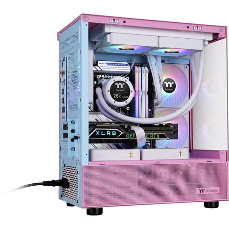 Thermaltake view 170 tg argb mini tower behuizing (roze | 2x usb-a | rgb | tempered glass)