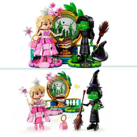 Lego wicked elphaba en glinda figuren, bouwbare speelgoed poppetjes van personages 75682