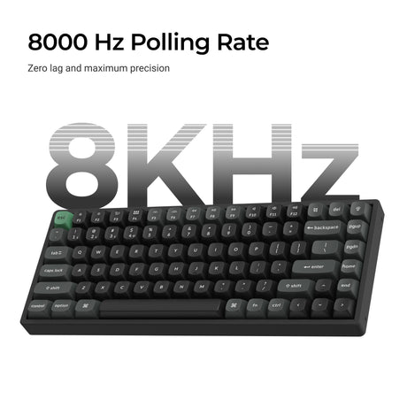 Keychron k2 ultra 8k wireless custom mechanical keyboard (zwart, us lay-out (qwerty), apex brown, 75%, rgb leds, osa double-shot pbt, usb-c | 2.4 ghz | bluetooth 5.2)