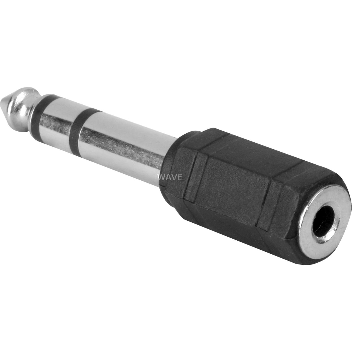 Goobay adapter 3,5 mm jack > 6,35 mm jack (zwart zilver, stereo)