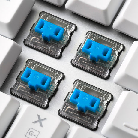 Sharkoon purewriter tkl rgb mechanisch gaming toetsenbord (wit, us lay-out (qwerty), kailh blue, 80% (tkl), rgb leds)