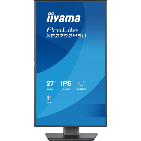 Iiyama prolite xb2792hsu-b1 27 monitor (zwart (mat), 1x displayport, 1x hdmi, 2x usb-a, 120 hz)