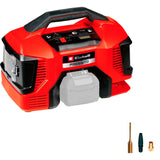 Einhell accu compressor pressito 18 21 li solo - power x-change - 18 v li-ion - aanzuigcapaciteit hogedruk- lagedrukpomp: 21 370 l min - max. werkdruk hogedrukpomp: 10.5 bar - incl. 3-delige adapterset - excl. accu en lader