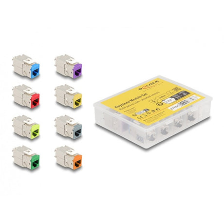 Delock rj45 jack > lsa cat 6a toolfree keystone module (meerkleurig, 8 stuks)