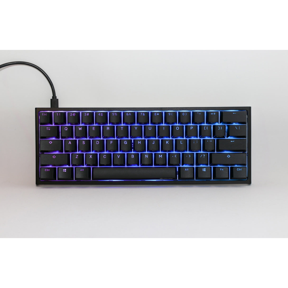 Ducky one 2 pro mini classic rgb mechanisch gaming toetsenbord (zwart, us lay-out (qwerty), cherry mx speed silver, 60%, rgb led, double-shot pbt, quack mechanics)